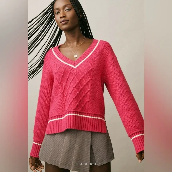 Maeve Tilly V-Neck Pullover Sweater - Picture 1 of 5